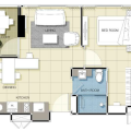 La santir公寓STUDIO 一居 46-49平米㎡ 户型图
