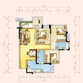 蓝光·香江国际二期A2 三室两厅两卫 三居 106㎡ 户型图