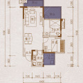 蓝光·香江国际二期A-1’ 一室两厅一卫 一居 71.18㎡ 户型图