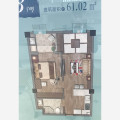 华纺易墅上海湾 一居 61m2(建筑面积)㎡ 户型图