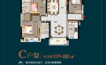 惠州 碧桂园太东公园上城三房两厅两卫两阳台  109-111平米㎡ 户型图