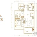 碧桂园齐瓦颂悦海公寓Y203-A2   2室2厅1卫1厨 两居 68.00㎡㎡ 户型图