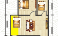 江林巅峰双阳台，超大赠送面积，两室可以变3室  58.04㎡ 户型图