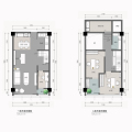 金汇国际广场4.9米精装复式公寓 两居 68㎡ 户型图