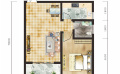 雪玉山·尚城一室两厅一厨一卫  53.27平㎡ 户型图