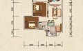 云鼎8号两室两厅一厨一卫  64.00m㎡ 户型图