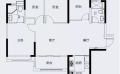 雅居乐万象郡110 ㎡、3+1 房两厅两卫设计，带套房，享受舒适紧凑的生  110㎡ 户型图