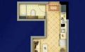 京雄世贸港创意谷一室一厅一卫  40平米㎡ 户型图