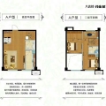 八达岭孔雀城公寓买一层送一层精装修 两居 64㎡ 户型图