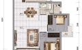 金边富力城两房两厅一卫  78.43平㎡ 户型图