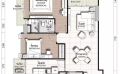 曼谷华尔街公寓标准二房：实用面积 85 平方米  85㎡ 户型图