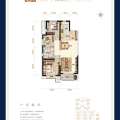 霸州温泉孔雀城（风情园）三室两厅一卫 三居 95平米㎡ 户型图