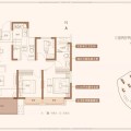 三迪金域高新98户型三室两厅两卫户型 三居 98平米㎡ 户型图