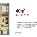 京白世贸城一室一厅一卫 一居 40平米㎡ 户型图