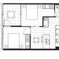 墨尔本高端国际公寓——Domain House 一居  户型图