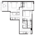 墨尔本高端国际公寓——Domain House 一居  户型图