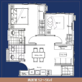 【芭提雅】蓝色港湾度假公寓两居室 两居 52-56㎡ 户型图