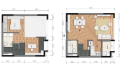 君立国际公寓复式两房明火独立厨房和阳台  55㎡ 户型图