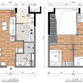 君立国际公寓复式三房可明火带独立厨房和阳台 三居 55㎡ 户型图