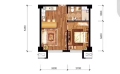 温泉新都孔雀城公寓- 一室一厅一卫  55㎡ 户型图
