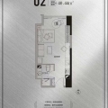 华福国际40平米一居精装公寓 一居 40平米㎡ 户型图