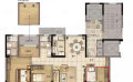 碧桂园黄金时代4室2厅2卫1厨， 建筑面积约140.00平米  140㎡ 户型图