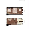 杭州奥体山水时代两居室4.2米挑空 两居 59㎡ 户型图