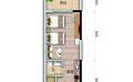 敏捷黄金海岸新房加推，精装一居室为主，两居室少量，南北通透  33㎡ 户型图