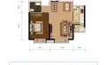 万邦·珑樾60平一室两厅一卫 正规一居室 南向  60㎡ 户型图
