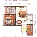 仙源九寨超大阳台赠送，可改两室 一居 56.18㎡ 户型图