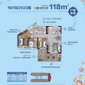 鼎龙湾国际海洋度假区鼎龙湾3房户型 三居 118㎡㎡ 户型图