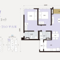 丽阳云尚云顶高原Twin Pines 公寓2室1厅2卫1厨 两居 69平米㎡ 户型图