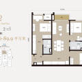 丽阳云尚云顶高原Twin Pines 公寓3室1厅2卫1厨 三居 89平米㎡ 户型图