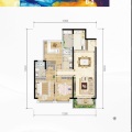 昆明·绿地健康城B-2-3室2厅2卫-107.0㎡ 三居  户型图