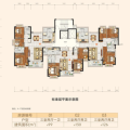 湘潭恒大国际健康城三室两厅两卫 三居 126平米㎡ 户型图