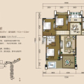 碧桂园珊瑚宫殿海景公寓A1 三居 149㎡ 户型图