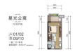 雅居乐西双林语度假首选，户型小，总价低至23万一套，精装修  40㎡ 户型图
