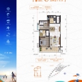 广西钦州红树湾十里金滩81㎡ 2房2厅1卫 两居 81㎡㎡ 户型图