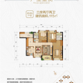 美的麓湖住宅 三居 115㎡ 户型图