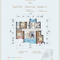 荆门城控秀江南 三居 129㎡ 户型图