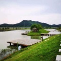 安吉港中旅和乐小镇 景观园林 天鹅湖钓鱼台