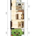 绿葱坡旅游度假区一室一厅一卫 一居 45㎡ 户型图