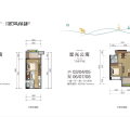 雅居乐西双林语精装通透住宅 一居 59㎡ 户型图