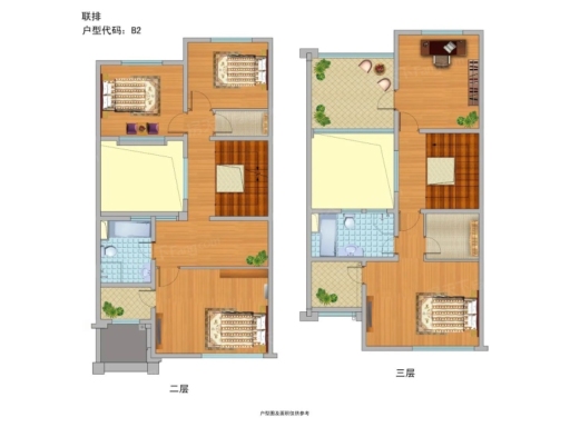 上海临港首府三期联排b2户型5室2厅3卫1厨五居241532m05户型图