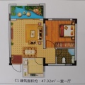 仙女湖1号标准一房 一居 47㎡ 户型图
